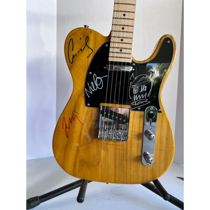 David grohl Taylor Hawkins the Foo Fighters Telecaster full size electric guitars signed with proof