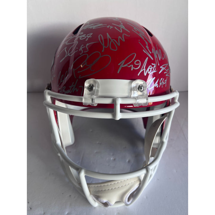 Kansas City Chiefs 2023 Super Bowl champions Riddell Speed authentic game model helmet 40 + sigs Patrick Mahomes Travis Kelce Andy Reid s