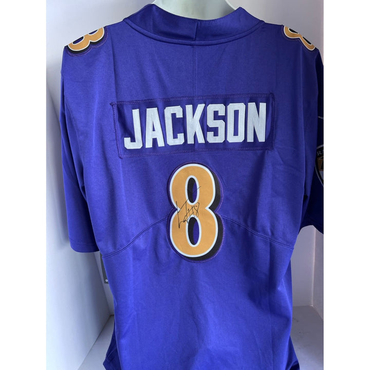 Lamar Jackson Baltimore Ravens Nike size Large game model jersey signed with proof