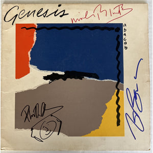 Genesis "abacab" LP Phil Collins Tony Banks Mike Rutherford signed