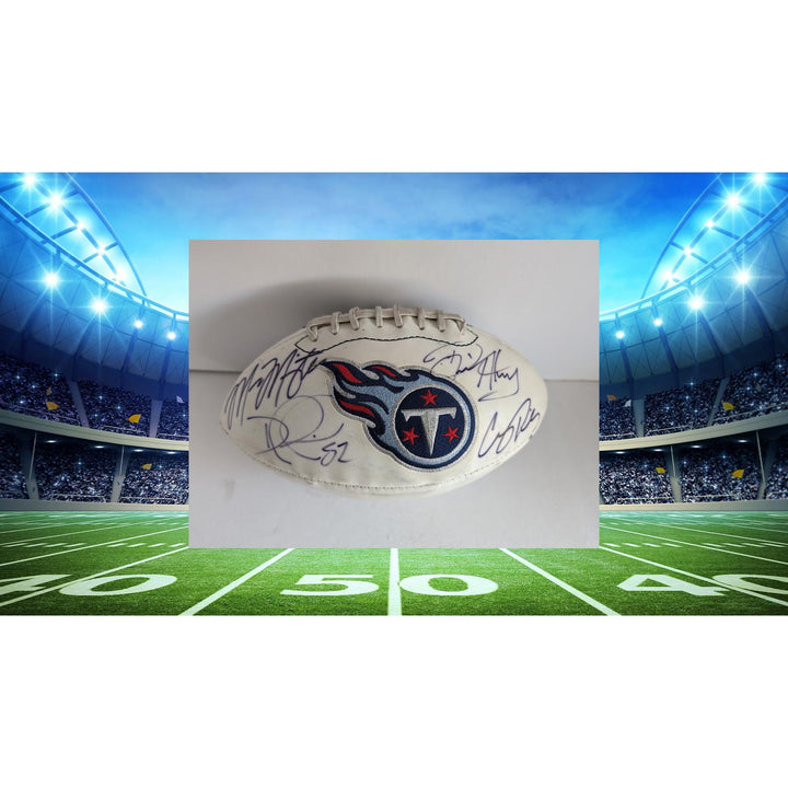 Tennessee Titans Derrick Henry Marcus Mariota full size football signed