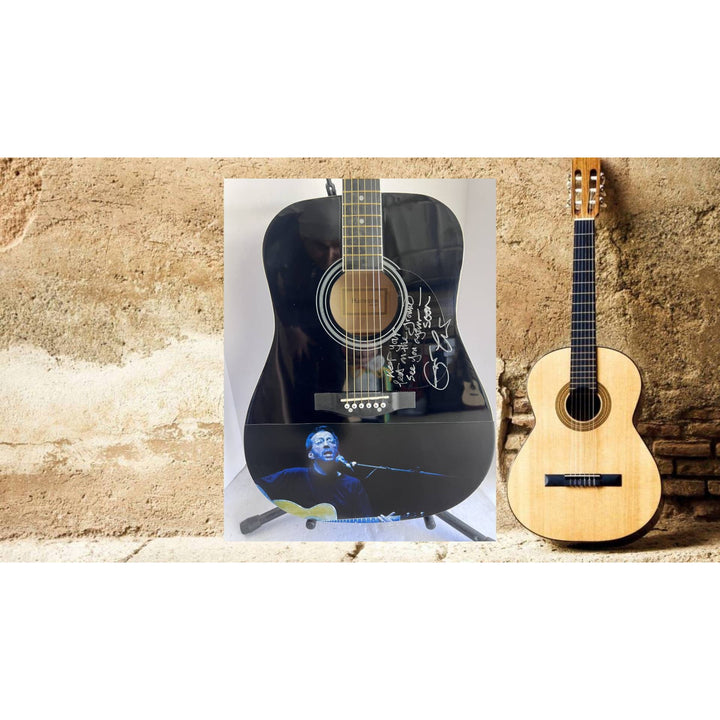 Eric Clapton incredible signed and inscribed "keep your feet on the ground see you soon" full size acoustic guitar one of a kind