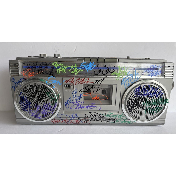 Tupac, 50 Cent, Lil Wayne, Run DMC, ghetto blaster signed with proof