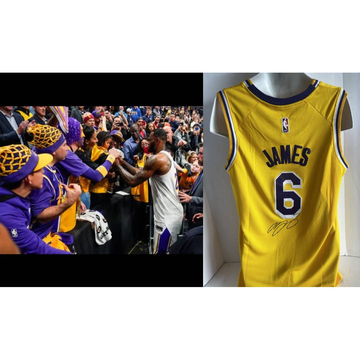 LeBron James Los Angeles Lakers #6 Nike size 50 game model jersey signed with proof