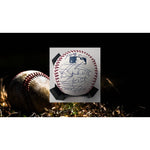 Load image into Gallery viewer, Adrian Beltre Ian Kinsler Michael Young Texas Rangers American League champions team signed baseball

