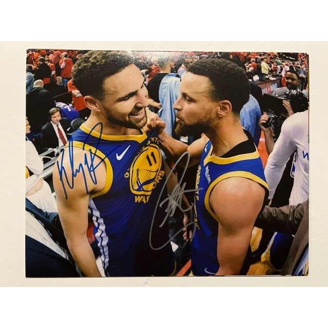 Stephen Curry Klay Thompson Golden State Warriors 8x10 photo sign with proof with free acrylic frame