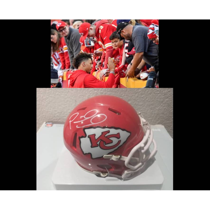 Kansas City Patrick Mahomes Riddell mini helmet signed with proof