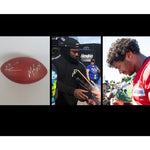Load image into Gallery viewer, Seattle Seahawks Russell Wilson, Marshawn Lynch NFL game model football signed with proof with free case
