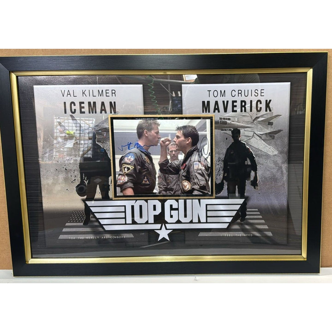 Top Gun Tom Cruise Val Kilmer 8x10 photo signed and framed in museum quality frame with proof