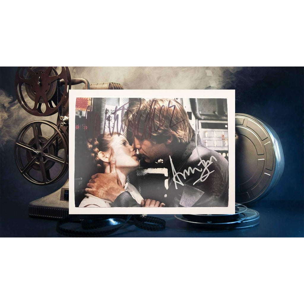 Harrison Ford "Hans Solo" Carrie Fisher Princess Leia Star Wars 5x7 photo signed with proof