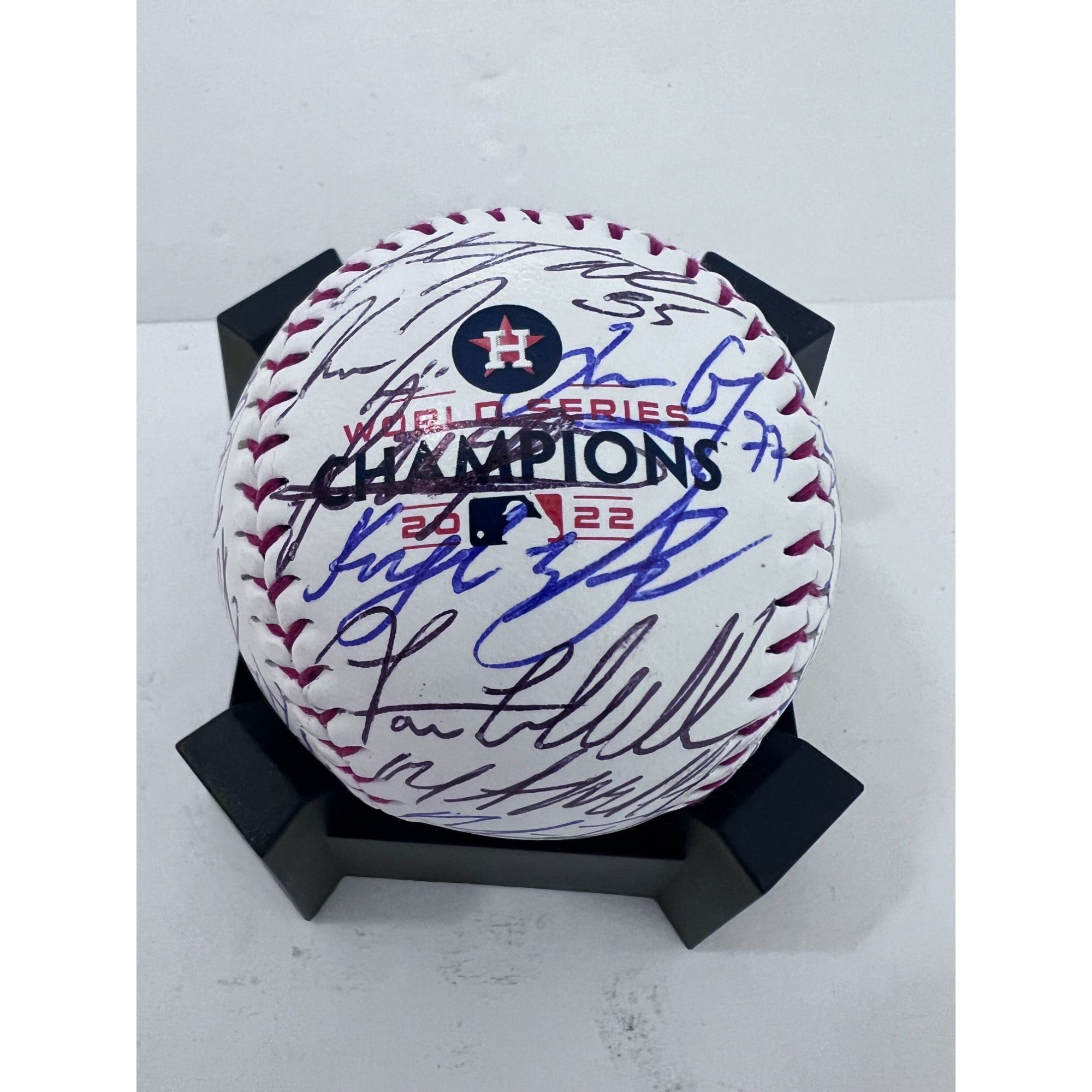 Houston Astros 2022 World Series champions team signed baseball Jose Altuve Justin Verlander Dusty Baker Alex Bregman Jeremy Pena