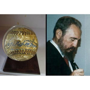 Fidel Castro vintage baseball signed with proof
