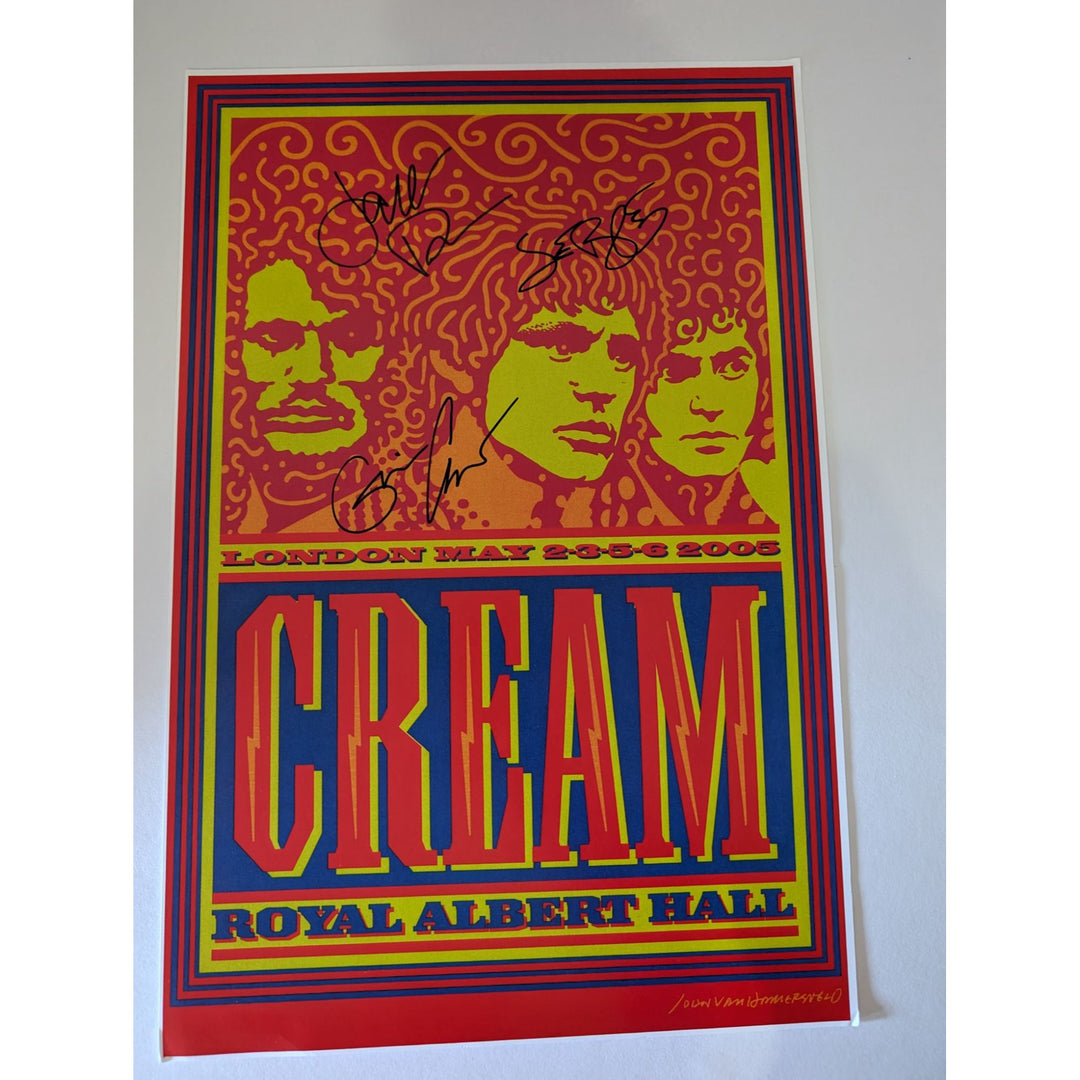 cream Eric Clapton Ginger Baker Jack Bruce 11x17 poster signed with proof