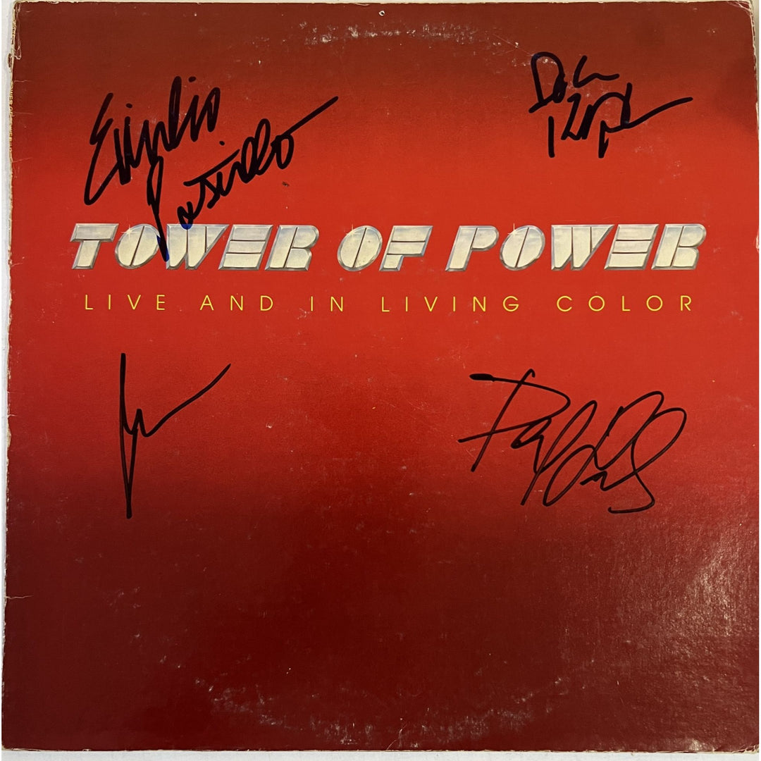 TOWER OF POWER  Adams, Castillo, Kupra, Garibaldi  "Live and In Living Color" LP signed