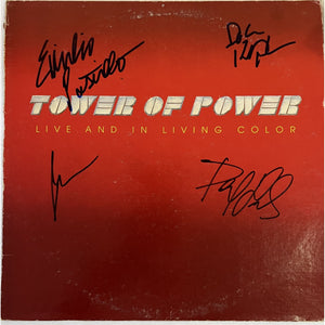 TOWER OF POWER  Adams, Castillo, Kupra, Garibaldi  "Live and In Living Color" LP signed