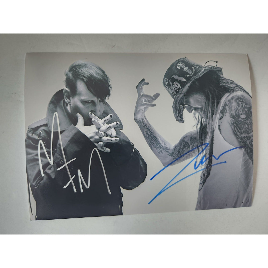 Marilyn Manson and Rob Zombie 5x7 photo signed with proof Awesome Artifacts