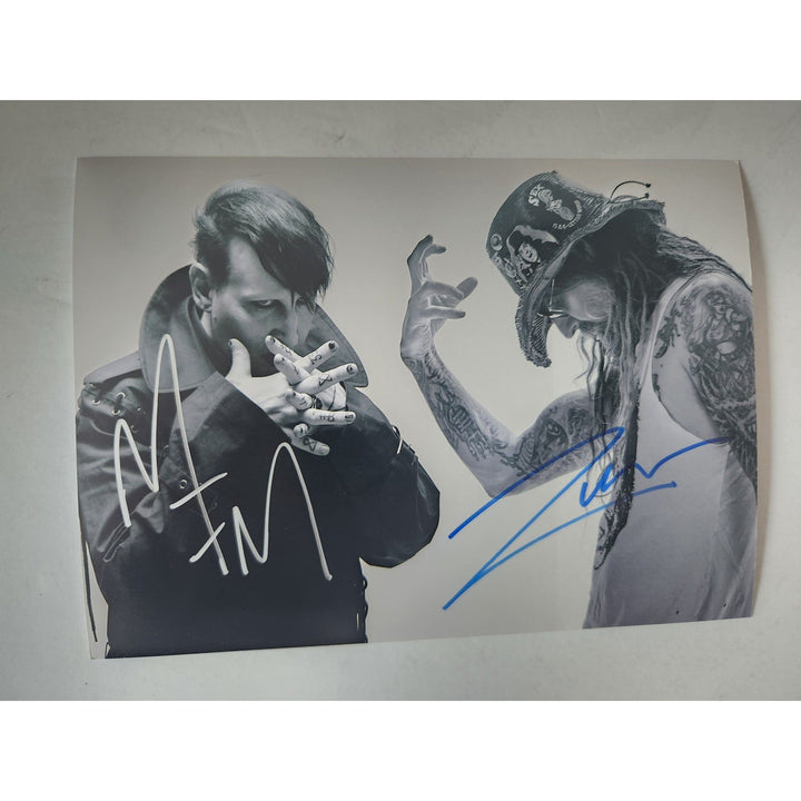 Marilyn Manson and Rob Zombie 5x7 photo signed with proof Awesome Artifacts