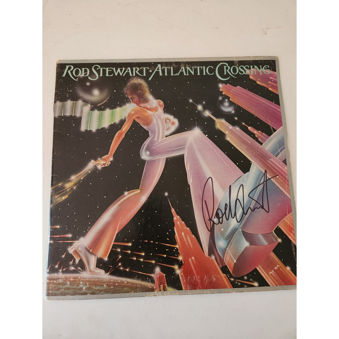 Rod Stewart Atlantic Crossing LP signed with proof