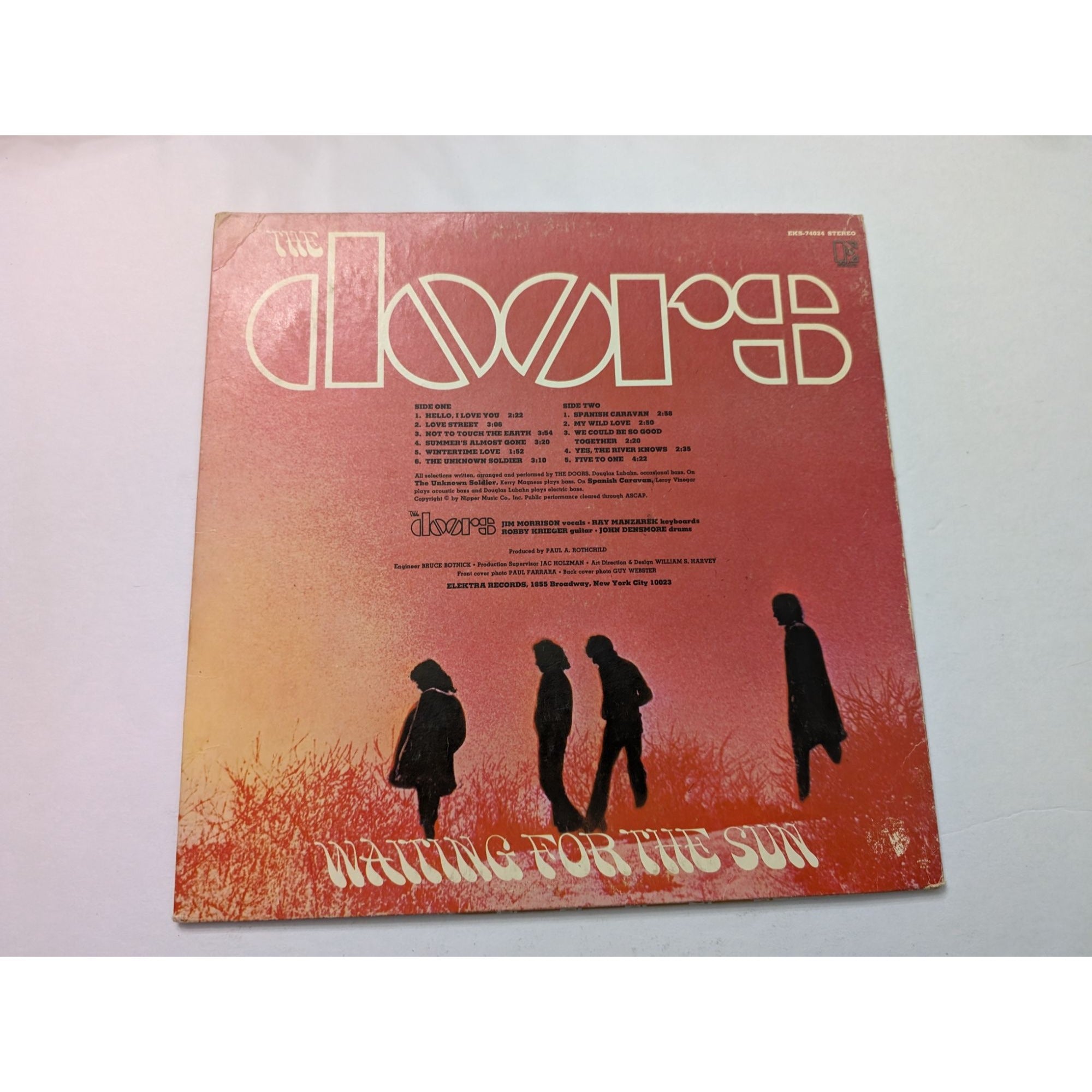 The Doors Jim Morrison Ray Manzarek Bobby Krieger John Densmore original LP Waiting For The Sun signed