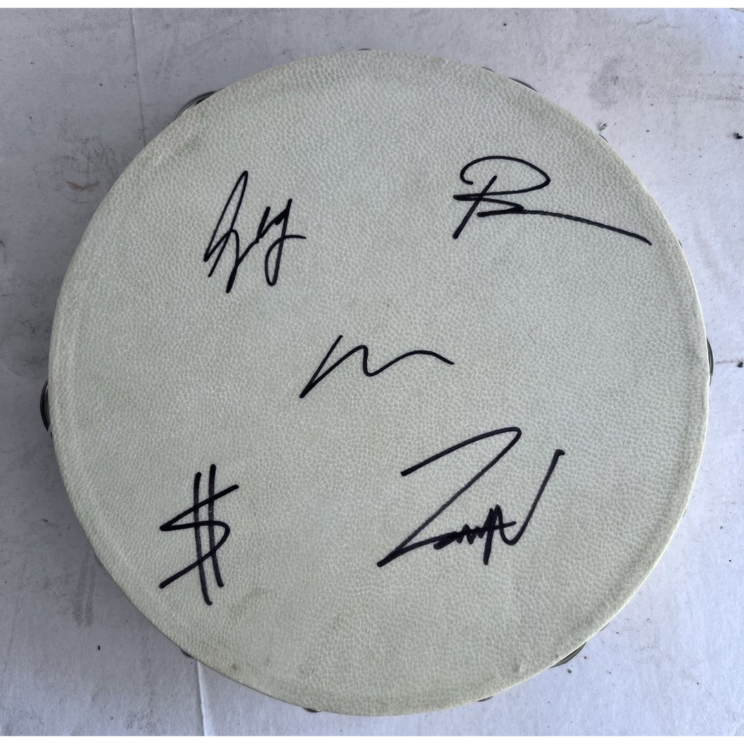 Avenged Sevenfold M. Shadows, Zacky Vengeance, Synyster Gates, Johnny Christ, Brooks Wackerman tambourine signed with proof