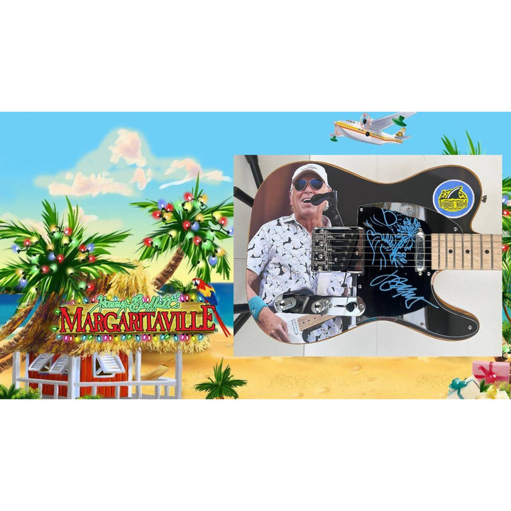 Jimmy Buffett signed with inscription and sketch one of a kind Telecaster full size electric guitar with proof.