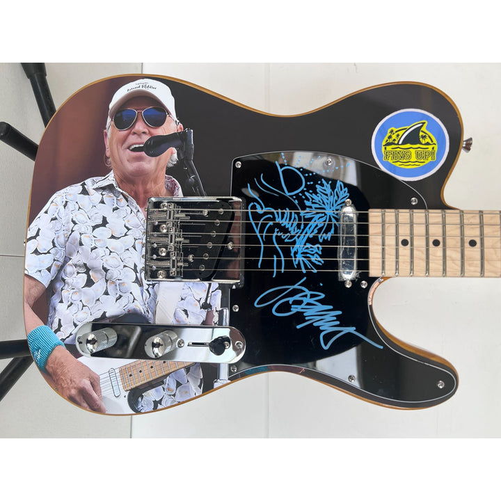 Jimmy Buffett signed with inscription and sketch one of a kind Telecaster full size electric guitar with proof.