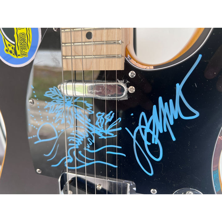 Jimmy Buffett signed with inscription and sketch one of a kind Telecaster full size electric guitar with proof.