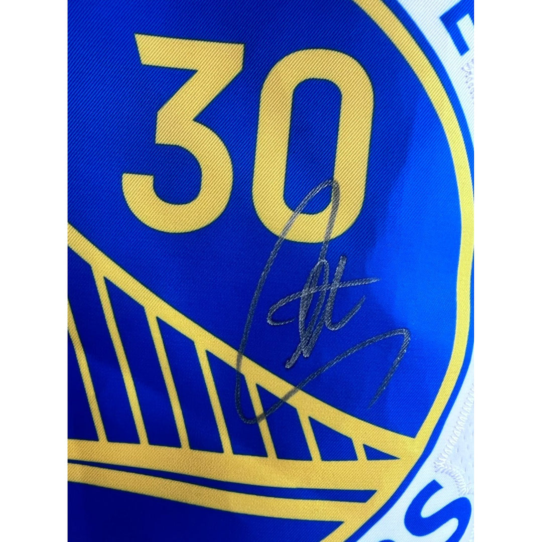 Golden State Warriors Draymond Green Steph Curry Klay Thompson 2021/22 NBA champions team signed jersey with proof