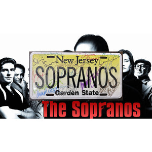 James Gandolfini Sopranos cast real license plate signed with proof