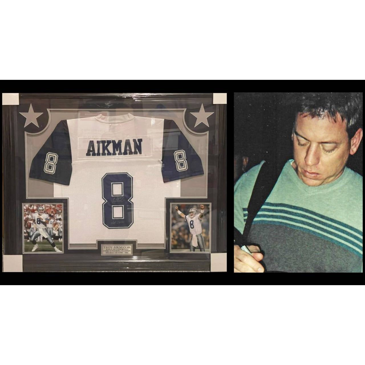 Troy Aikman Dallas Cowboys game model jersey framed and signed with  proof