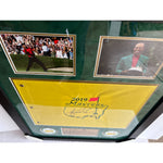 Load image into Gallery viewer, Tiger Woods 2019 Masters Champion signed &amp; framed (32x26) Masters pin flag with signing proof
