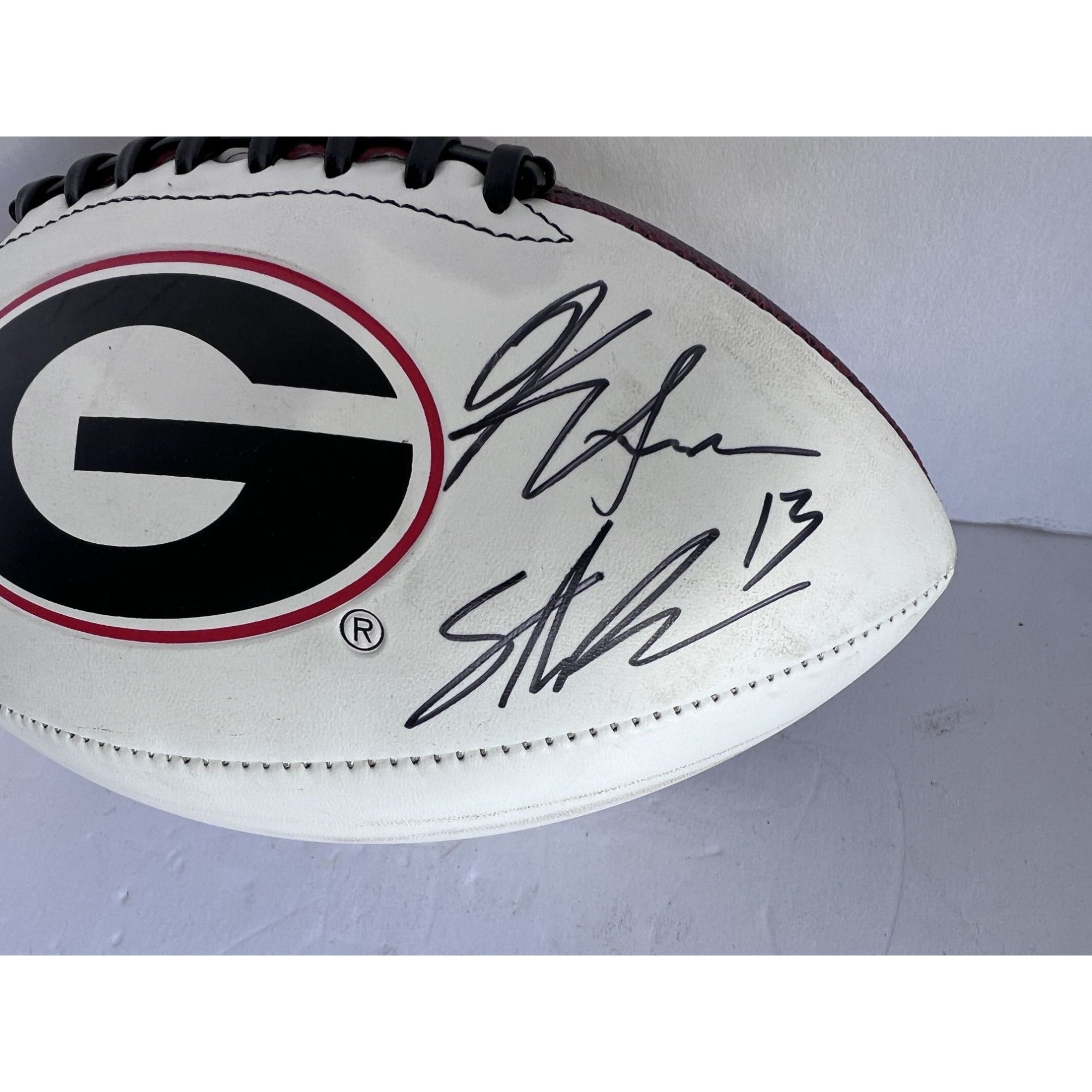 Kirby Smart Stetson Bennett Brock Bowers Georgia Bull Dogs Full size football signed with proof