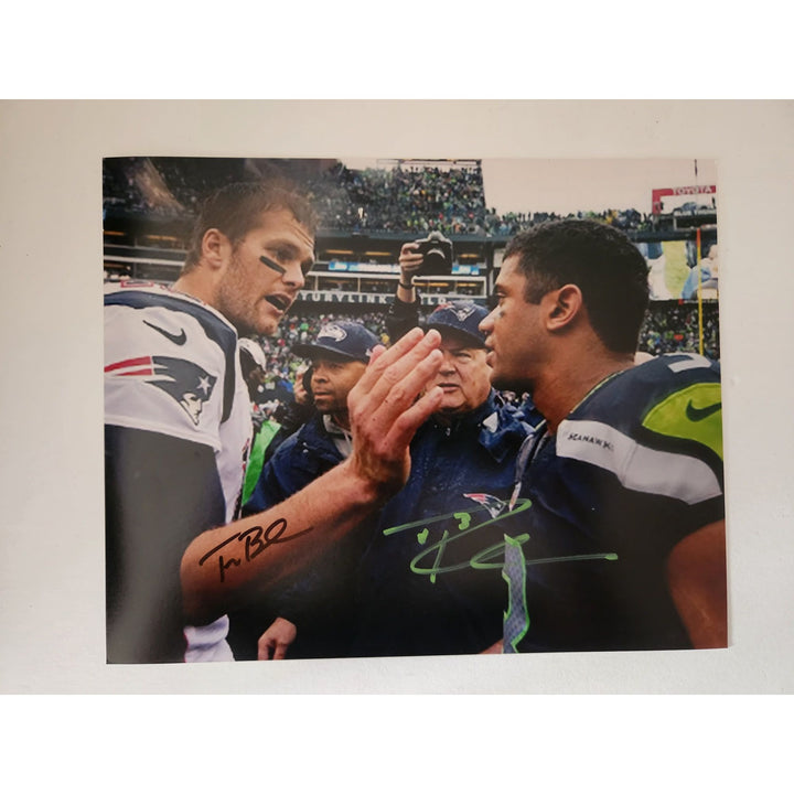 Tom Brady and Russell Wilson 8x10 photo signed