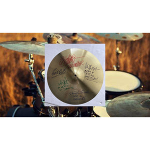 Eddie Van Halen David Lee Roth Sammy Hagar Alex Van Halen Michael Anthony Cymbal 18" signed with proof