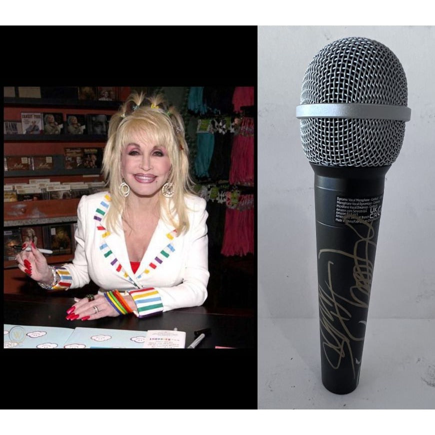 Dolly Parton microphone signed with proof