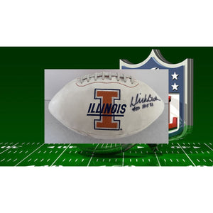 Dick Butkus University of Illinois full size logo football signed with proof
