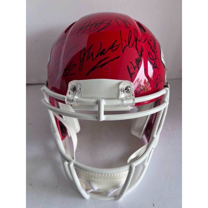 Kansas City Chiefs 2023 24  Riddell Speed authentic game model helmet 40 + sigs Patrick Mahomes Travis Kelce Andy Reid s