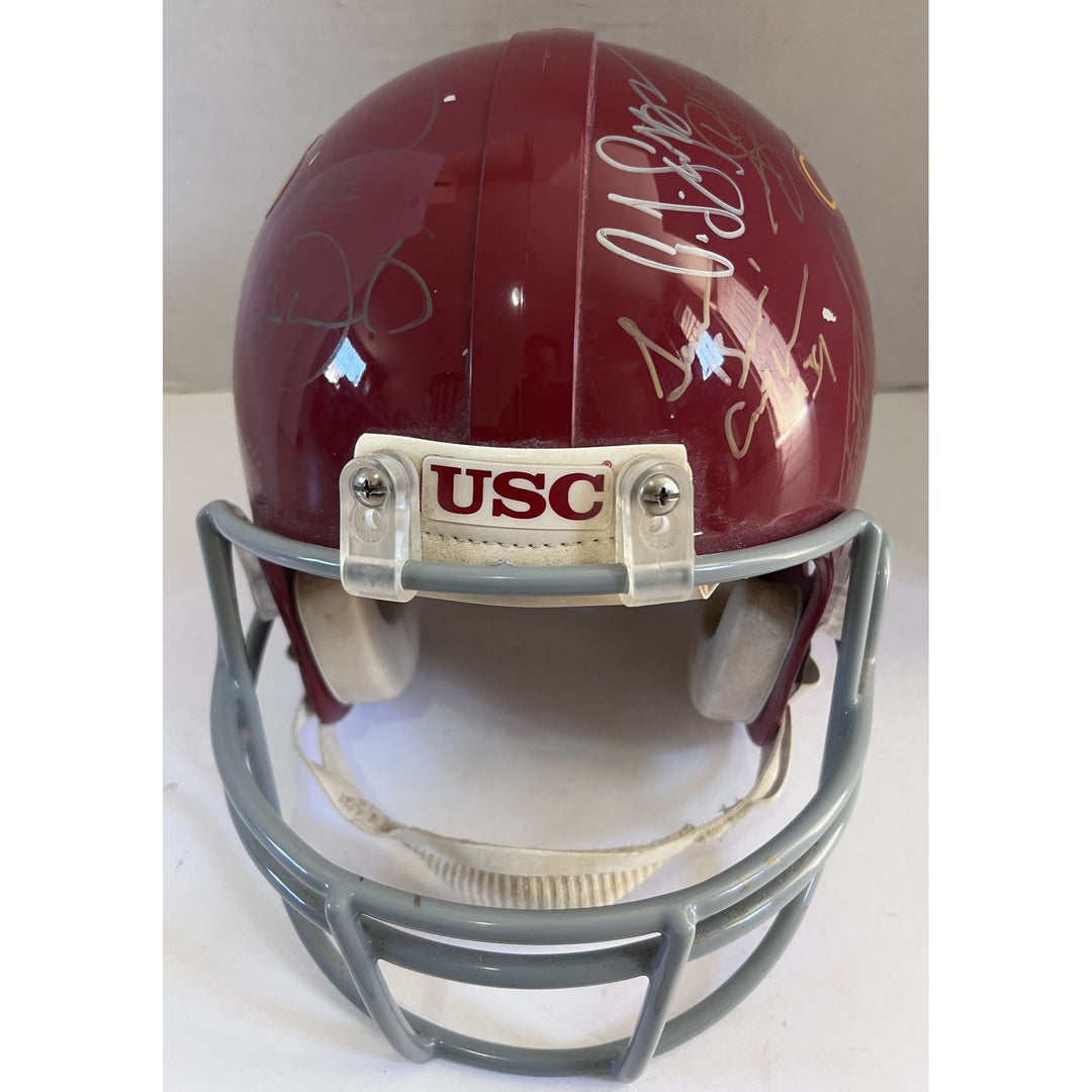 USC Trojans game model helmet with 20 plus all-time great Trojan players Marcus Allen Frank Gifford Keyshawn Johnson Troy Polamalu Carson Pa