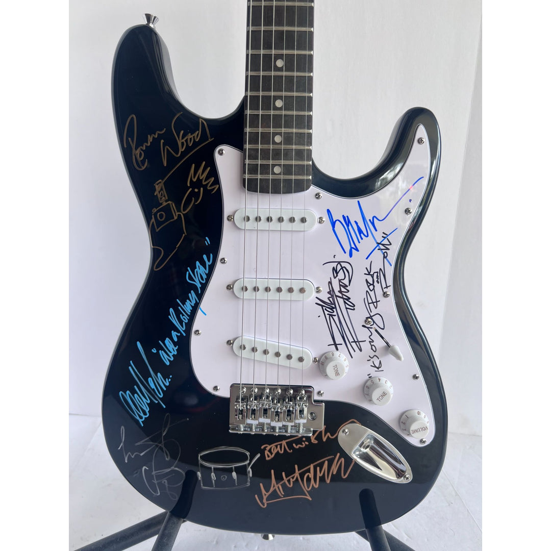 The Rolling Stones Mick Jagger Bill Wyman Mick Taylor Ronnie Wood Keith Richards signed and inscribed with proof