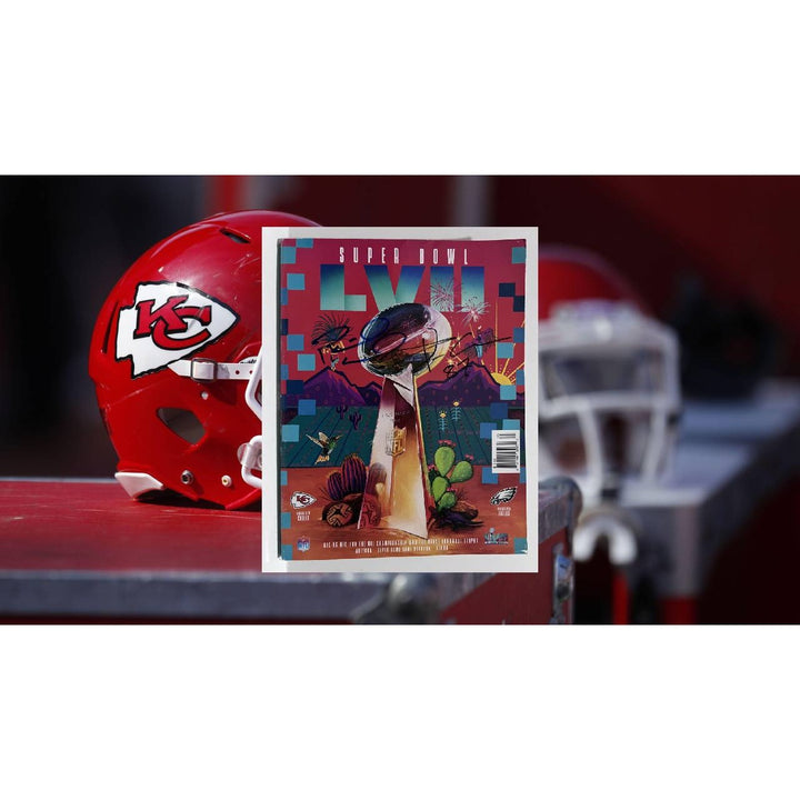 Super Bowl program Super Bowl LVII Patrick Mahomes and Travis Kelce signed with proof