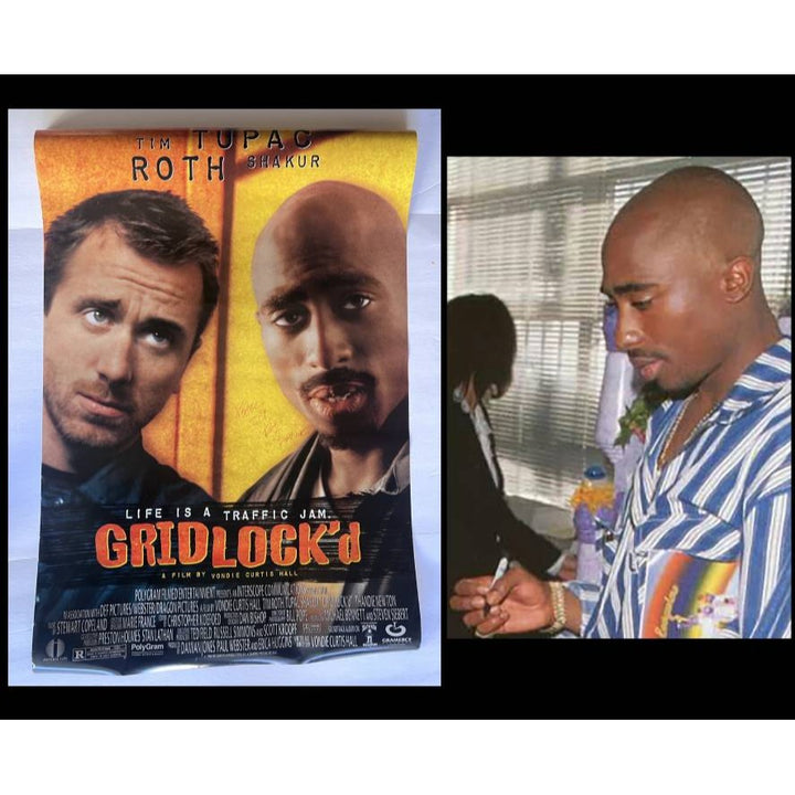 Tupac Shakur and Tim Roth gridlock original movie poster signed