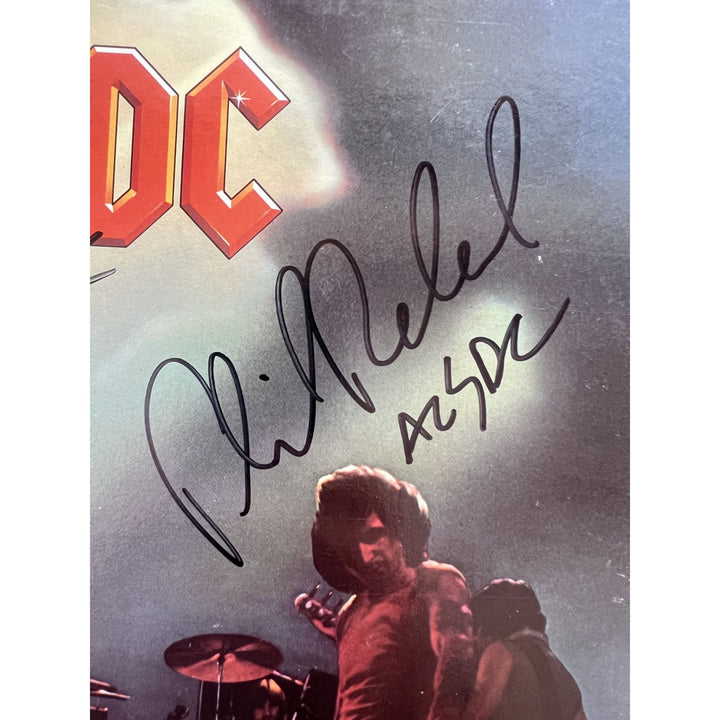 Angus young Malcolm Young Brian Johnson Cliff Williams Phil Rudd AC DC Let there be rock lp signed with proof