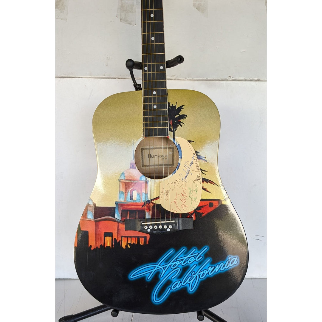 Don Henley, Don Felder, Randy Meisner, Joe Walsh Glenn Frey The Eagles unique "Hotel California" full size acoustic guitar signed with proof