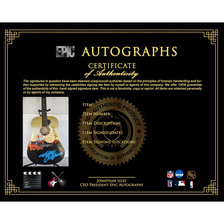 Don Henley, Don Felder, Randy Meisner, Joe Walsh Glenn Frey The Eagles unique "Hotel California" full size acoustic guitar signed with proof