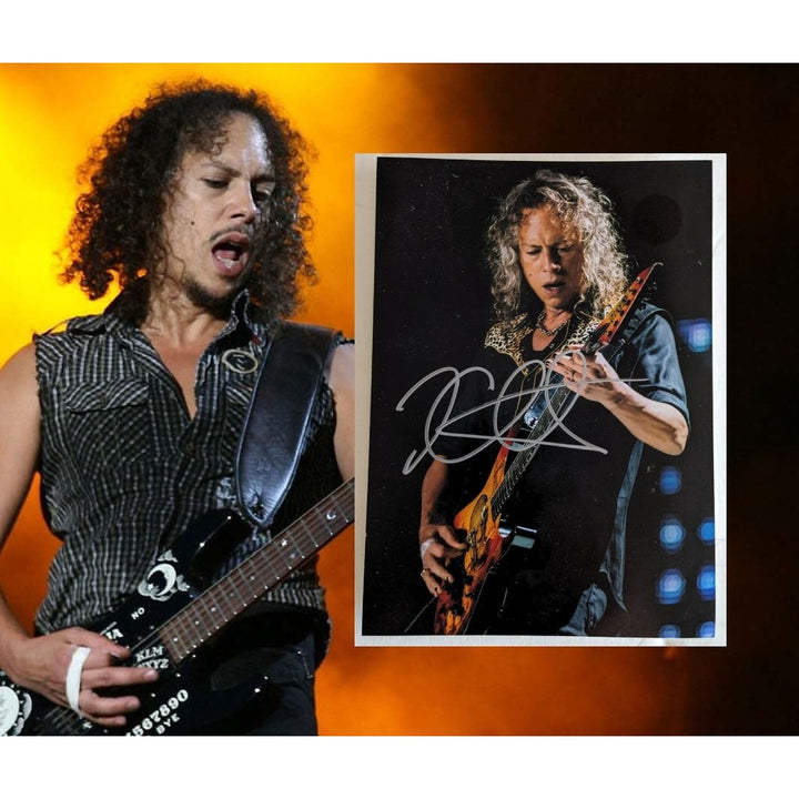 Kirk Hammet Metallica 5x7 photo signed with proof