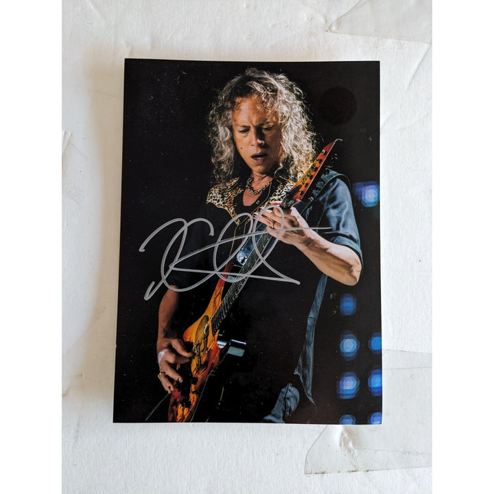 Kirk Hammet Metallica 5x7 photo signed with proof