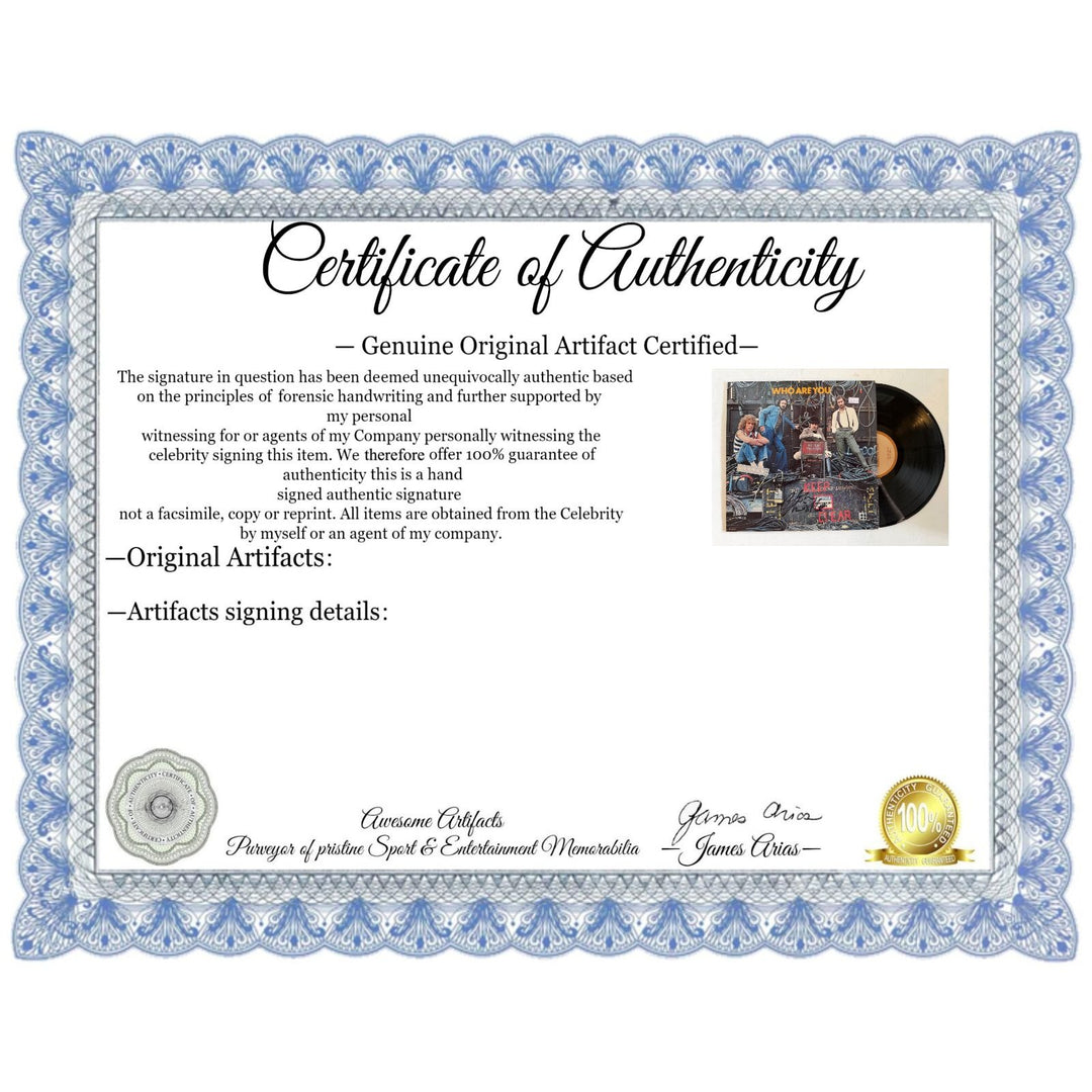 The Who Keith Moon, Roger Daltry, Pete Townshend, John Entwhistle "The Who Are You" original lp signed with proof