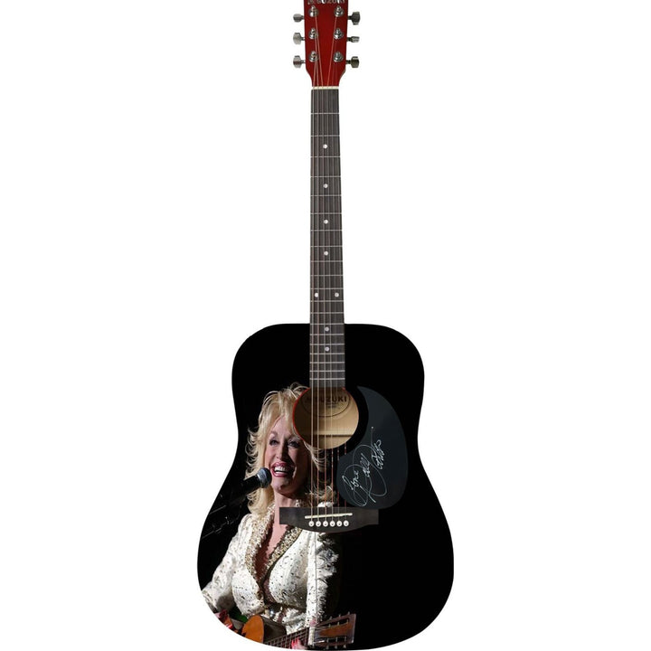 Dolly Parton (one of a kind ) full size acoustic guitar signed with proof .