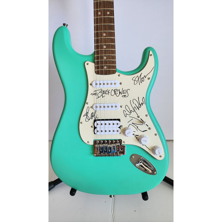 The Black Crowes Chris Rich Robinson, Steve Gorman Fender Stratocaster electric guitar signed with proof