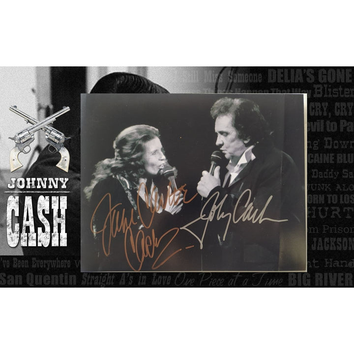 "Johnny" & "June Carter Cash" 8 by 10 photo signed with proof